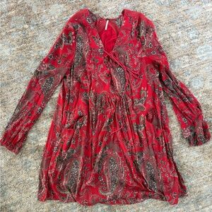 Free people pink paisley Long Sleeve Dress